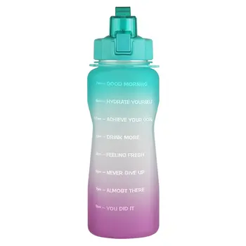 Fľaša na vodu Motivačný Fľaša na Vodu S Časom Značku A Slamy BPA-free nepriepustných Športová Fľaša na Vodu 2000ML Hmotnosť fitness