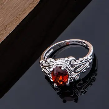 Veľkoobchod Strieborné pozlátené krúžok, striebro módne šperky, kameň červený noble /cirakzya dzzamrga LQ-R601