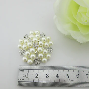 (BT270 40 mm)5 ks Veľký Diamant Kvet Slonoviny Pearl Drahokamu Tlačidlá DIY Plavidlá