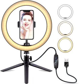 10 inch Lampa Krúžok Svetlo S Statív Stojan, Držiak Mini Selfie Led Videa Pre Telefón Live Photo Studio Photography Led Svetlá