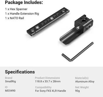 SMALLRIG FX3 XLR Rukoväť Rozšírenie Plošinu pre Sony - MD3490