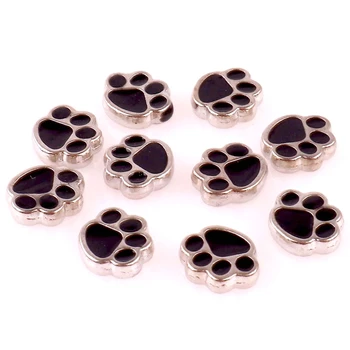 20pcs/veľa Čierny pes stopy tvarované plávajúce zobrazili kľúčové tlačidlá pre život pamäť sklo plávajúce medailón charms DIY šperky