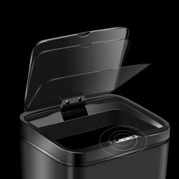 Induktívne Koša Koša Automatický Inteligentný Senzor Kuchyňu, Kúpeľňu Odpadkového Koša na Odpadky Môže Odpadového Koša bez Batérie (Black)
