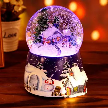 Vianočný Sneh Dom Crystal Ball Music Box S Ľahké Otáčanie Darček k Narodeninám 4-v-1 Multifunkčné Snow Globe Dekorácie