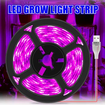 Rastlina Svetlo LED celé Spektrum Rásť Ľahké Nepremokavé Rastie LED Pásy USB Krytý Phyto Lampa Kvet Sadeníc Skleníkových Osvetlenie