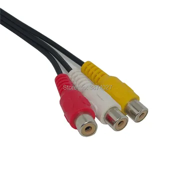 25 CM 3,5 MM Jack 3 RCA Samec Konektor Adaptéra Audio Prevodník Video AV Kábel Drôt, Kábel