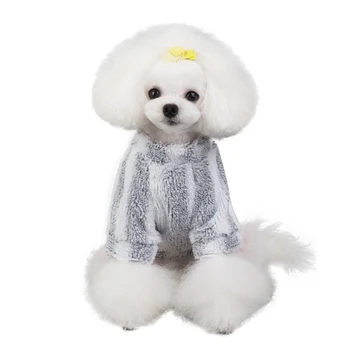 Malé Psie Oblečenie, Plášť Bielej Pruhované Ovce Šteniatka Čivava Oblečenie V Zime Teplé Oblečenie Móda Pet Kostým