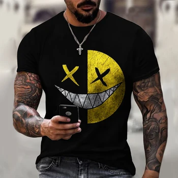 XOXO - pánske 3D vytlačené T-shirt, Rock, punk tričko krátky rukáv, Zábavné, 3D dizajn, Street fashion top, Voľný čas, Letné 2021