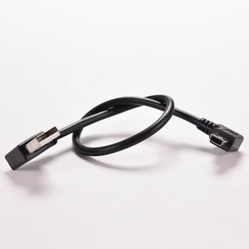 Mini USB Dátový Kábel 25 cm Pravý Uhol USB 2.0 Muž Na Mini USB 5 Pin Ľavý Uhol Muž Kábel Kábel Adaptéra Konektor