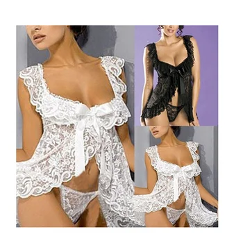 2021 Lete Sleepwear Pre Ženy Split Nightgowns Sexy Čipka Spanie Oblečenie Vidieť-Cez Mini Nightdress