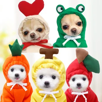 Teplý Pes Zimné Oblečenie Roztomilý Ovocie Psa Kabát Fleece Mikiny Pet Psov Kostým Bunda pre francúzsky Buldog Chihuahua Pet Sveter