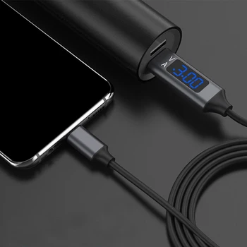 Micro USB Kábel Portu Smart TPE Napätie a Prúd Inteligentné Zobrazenie Údajov LCD Displej Rýchle QC Nabíjací Kábel Pre Android Telefónu