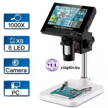 1000X DM4 USB HD 4.3 Palcový LCD Displej Digitálny Mikroskop Lekárske Elektronická Lupa Kompaktné, Ľahké A Prenosné Full-featured