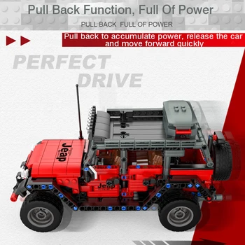 Nový High-tech Super Rýchlosť Športové Auto stavebným Jeep Pull Back Off-road Vozidla Tehly Hračky Narodeniny Darček Pre Deti
