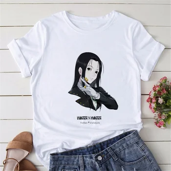 Roztomilý Ženy Tričko Topy Anime Hunter X Hunter Tshirts Killua Zoldyck T-shirt Posádky Krku Vybavené Soft Manga Tee Tričko Oblečenie