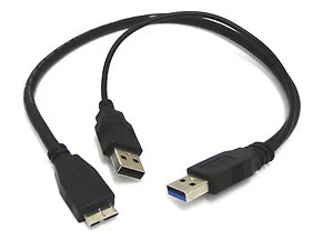 Dve USB3 0 Male Micro USB 3 Y Kábel pre Mobilné HDD 50 CM