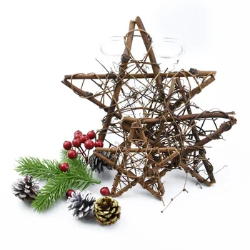 10 cm/20 cm Sušené Ratan Star Rám, Umelý Kvet Svadobný Veniec, Vianočné Dekorácie Pre Domáce HOBBY Ručné Dverí Visí Dekor