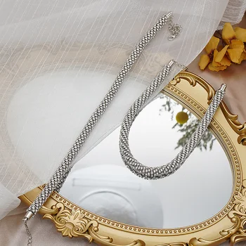 FYUAN Jednoduché Geometrické Crystal Choker Drahokamu Náhrdelníky Momenty Náhrdelníky pre Ženy Vyhlásenie Šperky, Darčeky