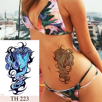 Nepremokavé Dočasné Flash Tetovanie Nálepky Cobra Totem Body Art Rameno Falošné Tetovanie Pre Ženy Muži