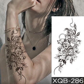 Nepremokavé Dočasné Rukáv Rameno tatooo Nálepky Jednoduchosť Had Lily Chryzantéma Kvet tetovanie Body Art Falošné tetovanie Muž Ženy