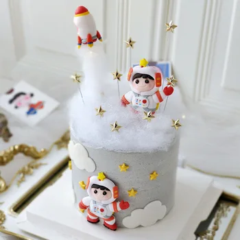 Vesmír, Hviezdy Astronaut Rakety Deti Happy Birthday Cake Vňaťou Pre Strany Dezert Krásne Darčeky Cake Dekorácie