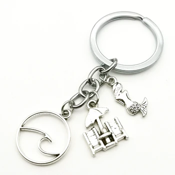 Nové Kúzlo Šperky Pláži Dovolenku Mini prívesok na Vlne Pláž Stoličky Morská víla Keychain Mužov a Žien Auto Keychain HOBBY Ručné