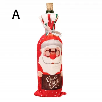 Vianočné Fľaša Vína Zahŕňa Červené Víno Nastaviť Vianočné Šaty, Sukne Fľaša Vína Nový Rok Party Stôl Dekorácie, Svadobné Navidad