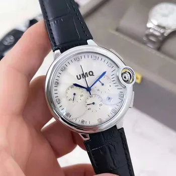 Pánske quartz hodinky, načasovanie funkčný prototyp, teľa kožené pútko. Plná funkcia náramkové hodinky aaa hodinky