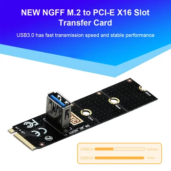 M. 2 NGFF na USB3.0 Prenosu Karty M2 M Kľúč PCI Express X16 Adaptér Converter Systém, Materiál Kov-pozlátený Konektor