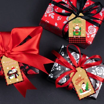 100Sets Vianočné Kraft Papier Značky Veselé Vianočné Snehuliak Jeleň Darčekové Balenie Označenie Karty Xmas Party Dekor Zavesiť Značky
