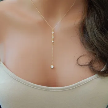 2021 módne nový produkt clavicle reťazca dámy strapec jednoduchý náhrdelník diamantový prívesok nádherné módne šperky