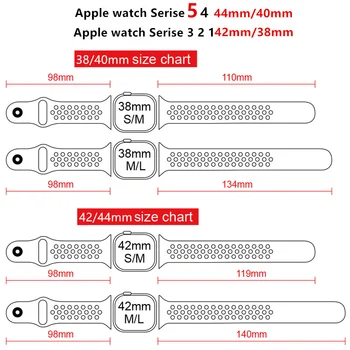 Silikónové Popruh Pre Apple Hodinky Kapela 44 mm 40 mm 42mm 38 mm 44 mm watchband Priedušná náramok Apple hodinky 6 Popruh iWatch 5 4 3 se