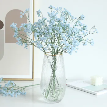 Lacné Umelé Kvety Gypsophila Plastové Biele, Ružové A Modré Falošné Kvet Usporiadanie Príslušenstvo Svadobné Party Home Office Dekor