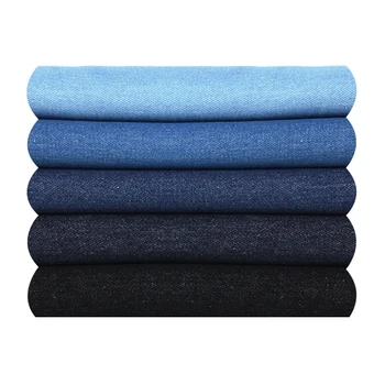 Čistá Bavlna Prať Džínsové Tkaniny Jeseň a v Zime Zosilnené Mäkké Tričko Odevné Textílie Tenké DIY Šaty, Šitie Solid Farba Modrá