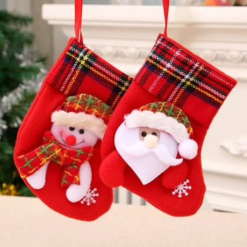 Vianočné Pančuchy Taška Na Zavesenie Na Vianočný Stromček, Dekorácie, Vianočné Ozdoby Nový Rok Candy Bag Darčeky Ponožky Prívesok Pre Deti