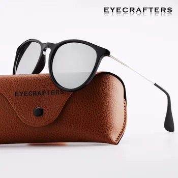 Eyecrafters Striebro Značky Dizajnér Polarizované Slnečné Okuliare Dámske Retro Vintage Cat Eye Slnečné Okuliare Ženskej Módy Zrkadlové Okuliare