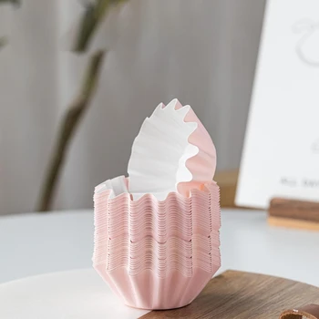 50pcs Vlna Muffin Cupcake Líniové Papierové Poháre Tortu Obaly na Pečenie Box Prípade Strany Zásobník Formy Zdobenie Nástroje