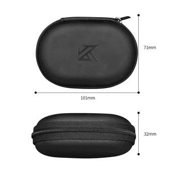 Kz Oválne Logo Skladovanie Taška Slúchadlá Pu Zips Úložný Box Black Prenosné Podržte Úložný Box Vhodný Pre Originálne Slúchadlá EDX Z1
