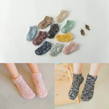 Lacné Deti Teplá Krátke Ponožky Batoľa Dievčatá Farebné Ponožky Candy Farby, Mäkké Priedušné Vlnené Ponožky