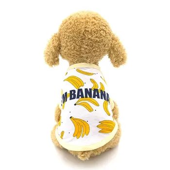 Banán, Melón Vytlačené Psa T-shirt Letnej Pohode Tenké Ovocie Vzor Pet Vesta Roztomilý Módne Šteňa Krátke Rukáv Tričko Oblečenie pre psy