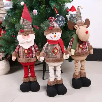 Prívesok Darček Deti 2021 Navidad Santa Claus, Vianočné Ozdoby Strom Decor Elk Snehuliak Plyšové Vianočné Bábika Dekorácie Pre Domov