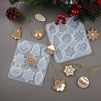 Vianočný Stromček Snowflake Elk Prívesok Živice Casting Mold prívesok na Ornament Silikónové UV Živice Formy Umenia Šperky Výrobu komponentov
