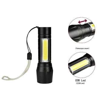 Prenosné O5 COB LED Baterka USB Nabíjateľné Nepremokavé Taktické Kempingové Svietidlo Zoomovateľnom Zameranie Pochodeň Svetla Lampy, Nočné Svetlá