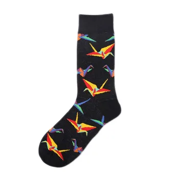 [COSPLACOOL]Nové papercranes/Láska Vzor zábavné ponožky muži móda šťastný bežné ponožky bavlna unisex Vysokej Kvality Uprostred Trubice meias