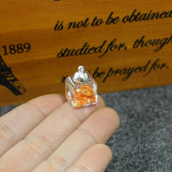 2set Mini cube Sklo Bublina s korunkové Sklo Ampulky Prívesok Diy Šperky Hľadanie Ručné