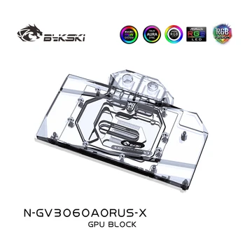 Bykski Gpu Blok Vodného Chladenia Pre Gigabyte AORUS RTX3060 ELITE12G Grafickú Kartu,3060 VGA Chladič S backplate,N-GV3060AORUS-X