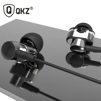 QKZ DM8 slúchadlá in-ear dual jednotky slúchadlá drôt ovládanie s mikrofónom HiFi subwoofer zátkové chrániče sluchu slúchadlá