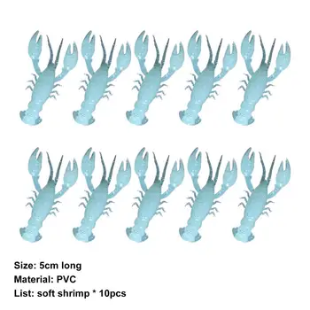 10Pcs/Pack 2.2 g/5cm Mäkké Krevety Lákať Živé PVC Plastu Silné, Pružné Krevety Návnada pre Morské