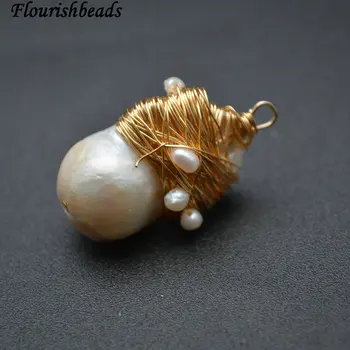 Malá Perla Drôt, Korálky Zabalené Baroková Perla Drop Prívesok, Ručne Vyrábané Šperky