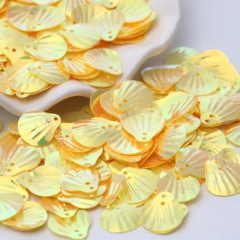 300pcs/Veľa 13mm Zlato Podtón Shell tvar Voľné Flitrami Svadobné konfety DIY Šijací Materiál Párty dekorácie, Doplnky